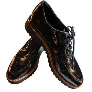 FRANCO SARTO Navy Patent Lug Sole Oxford Loafers 7.5M - NWOT